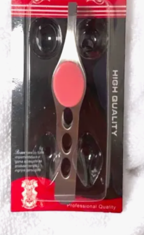 Pensetă Metalică pentru Sprâncene cu Buton – Precizie fără Efort!