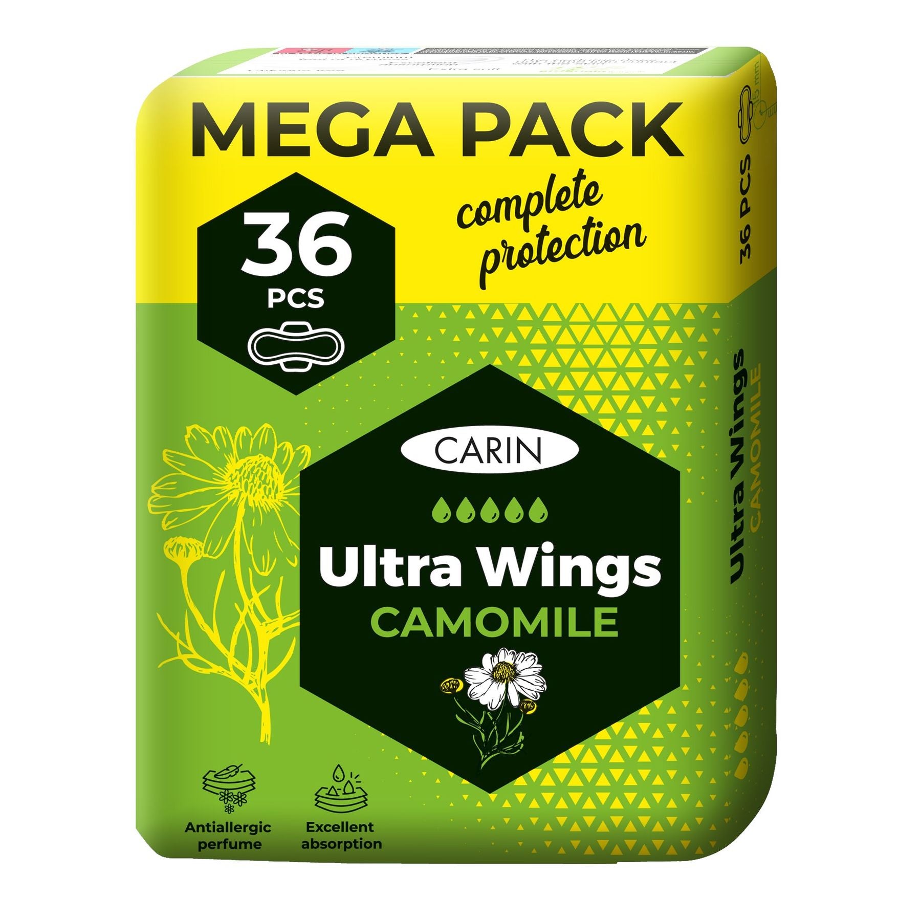 Absorbante Adaptabile cu Mușețel – Mega-Pack (36 buc.)