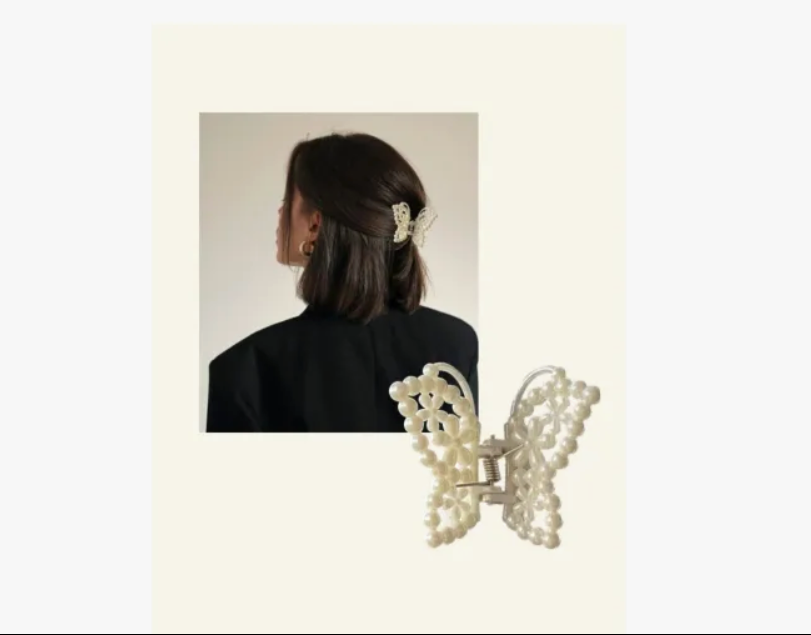 Clamă de păr cu perle