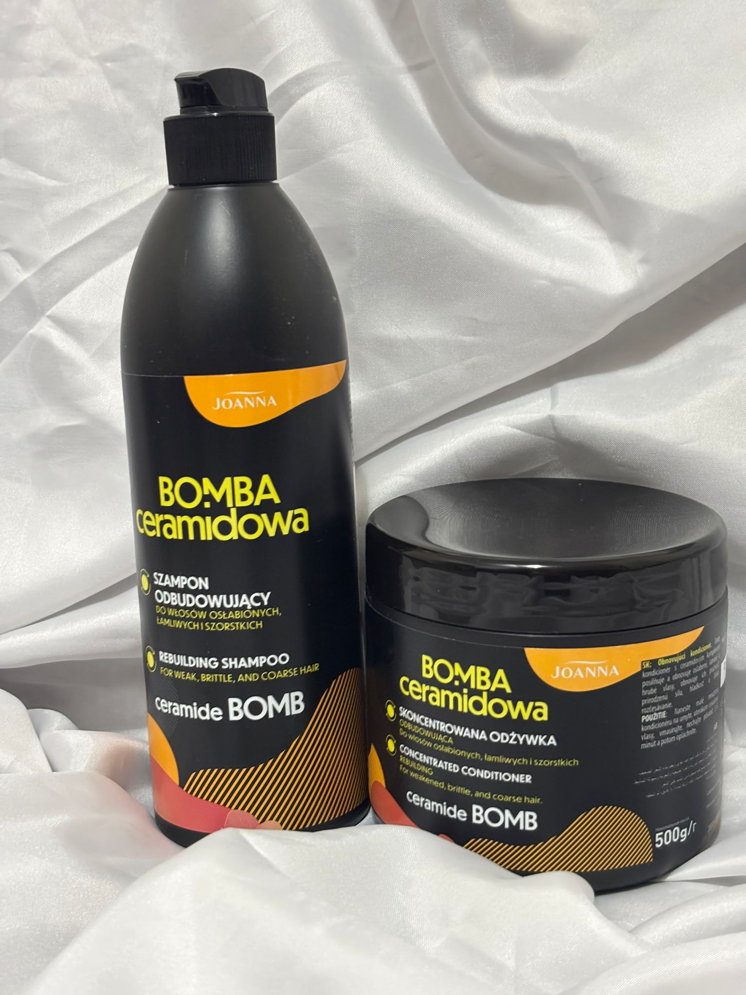 Set de îngrijire intensivă Ceramide Bomb – Șampon & Balsam de reconstrucție 2 × 500 g