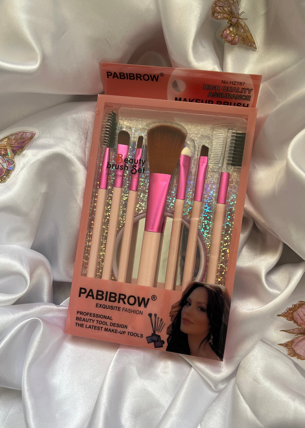 Set Pensule Machiaj 7 Bucăți + Oglindă Cadou